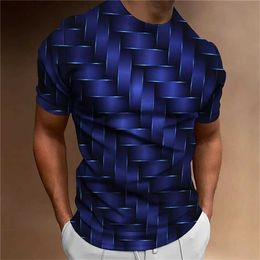 Men's T-Shirts Summer T-Shirt for Men Geometric Pattern 3D Printed Tops Tees Casual Mens Clothing Loose Oversized T Shirts Vintage Streetwear