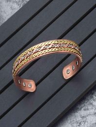 Vinterly ed Magnetic Copper Bracelet Health Energy Adjustable Open Cuff s Bangles for Women6455995