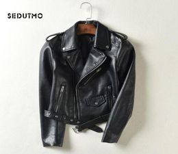 SEDUTMO 2018 Spring Plus Size 3XL Faux Leather Jacket Women Black Punk Coat Autumn Biker Jacket Motorcycle Outerwear ED1448272093