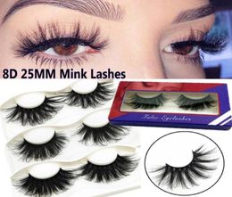 1 Pair 25MM 8D Mink Hair False Eyelashes Multilayered Crisscross Thick Eyelashes Natural Soft Wispies Fluffy Lashes Eye Makeup8749893