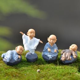kung fu Cartoon monk figurines fairy garden miniatures ornaments terrarium Decoration moss Micro Landscape resin crafts LX58988546460