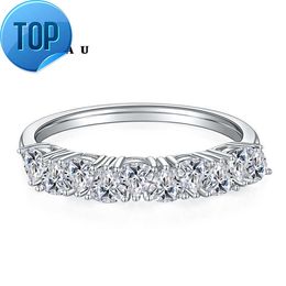100% Silver 925 Sterling Rings White Gold Plated Trillion Cut 1.0ct 3x3mm Moissanite Half Eternity Bands Ring For Women Jewelry