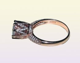 Whole Fashion Three Stone Rings Rose Gold Gemstone Diamond CZ Crown Jewellery Cocktail Wedding Bride Band Rings finger for Wom2577300
