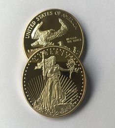 10 pcs Non magnetic dom 2011 brand new coins statue beauty eagle badge gold plated 326 mm drop acceptable decoration6451293
