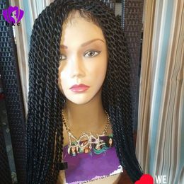 Havana Twist Synthetic lace front wig Black /brown /burgundy/blonde brazilian hair Box Braids Wig With Baby Hair for women Wlwem