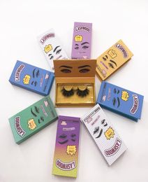 New Eyelash Packaging Box Fluffy 25mm Mink Flase Eyelashes Custom Lash Wood Packaging with Tray Rectangle Case6414399