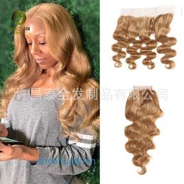 Loose Deep Wave Lace Human Hair Wigs Hand woven real hair wig hair piece lace closure body wave 27 hair front lace accessories