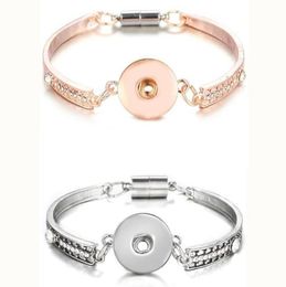 10pcs Rose Gold Silver Snap Bracelet For Women Men Fit DIY 18mm Snap Buttons Jewellery Button Bracelet Bangles5251047