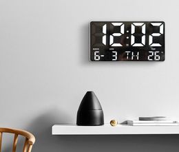 Wall Clocks LED Digital Clock Temperature Date And Day Display Electronic With Remote Control For Home Living Room Decoration3554173