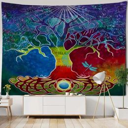Tapestries Tree Tapestry Mandala Wall Hanging Kawaii Room Decor Hippie Boho Living Bedroom Background Cloth
