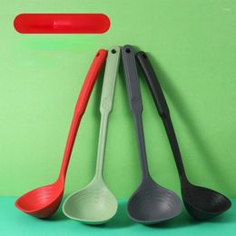 Spoons Non-stick Silicone Ladle Soup Spoon Curved Handle Heat Resistant Round Scoop With Hygienic Coating FDA Cook Utensils