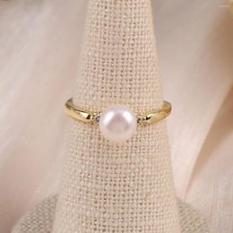 Cluster Rings Natural Freshwater Pearls Round Shape Cirque Ring For DIY Charm Jewellery Accessories Making Manual Adjustable Random Gifts