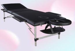 Portable Massage Bed SPA Facial Beauty Furniture 3 Sections Folding Aluminium Tube Bodybuilding Table Kit by sea GWE102085913650