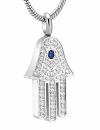 IJD10069 Inlay Crystal Hand of God Stainess Steel Memorial Necklace For Ashes Engraving Keepsake Cremation Jewelry9193651