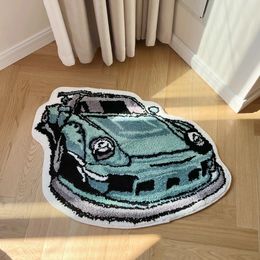 LAKEA Enthusiast Racing Car Shaped Tufting Rug Soft Tufted An-slip Floormat Sofa Feet Mat Carpet Entrance Doormats Absorbent 240603