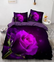 3D Bedding Set Custom Single Double Queen Size 3PCS Duvet Cover Set ComforterQuilt Pillow Case Flowers Home Textile 2012112106239
