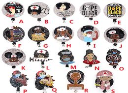 Custom Key Rings Medical Black Nurse Magic Rhinestone Retractable ID Holder For Name Accessories Badge Reel With Alligator Clip2969254