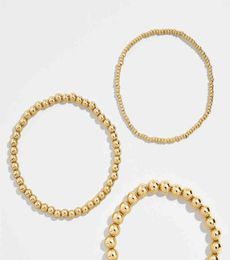18k Gold Filled Beads Stacking Bracelets Paper Clip Chain Bracelet Beaded Stretch Bracelet6963757