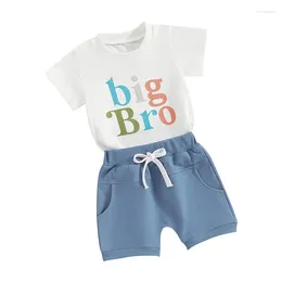 Clothing Sets Baby Boy Girl Sibling Matching Outfit Big Bro Sis Lil Short Sleeve T-Shirt Romper Summer Clothes