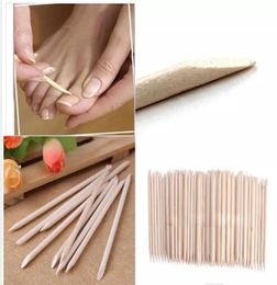 Nail Art Orange Wood Sticks Cuticle Pusher Remover Nail Art Beauty Tool New All wooden nail push1859355