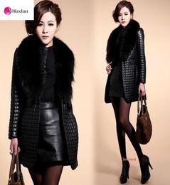 Neue Mode Frauen Leder Jacke Plus Size Coat Frauen Faux Pelzjacke Modemarke Long Overtock2910728