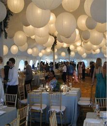 10pcs 16 Inch 40cm White Paper Lanterns Chinese Paper Ball Led Lampion For Wedding Party Event Birthday Ceremony Decoration Q081034406640