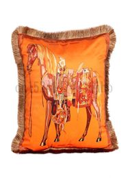 Horse Print Cushion Cover Cotton Linen Colourful Love Horse Home Decorative Pillow Case for Sofa Animal3941159