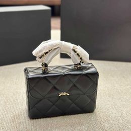 Luxury Classic Fashion Tote Bag Designer Women Mini Shoulder High Quality Genuine Leather Diamond Plaid Makeup Box French Brand Hardware Sign Vanity