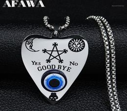 Pendant Necklaces 2021 Sun Moon Blue Eye Pentagram Wicca Stainless Steel Necklace Women Silver Color Jewelry Collar Acero Inoxidab7754422