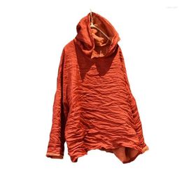 Women's Blouses Women Double Layer High Quality Hooded Shirt Female Vintage Fashion Korean Style Loose Blouse 2024 Spring Summer Tops