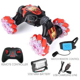 Electric/RC Car RC Car 4WD Radio Control Stunt Car Gesture Induction Twisting Off-Road Vehicle Drift RC Toys with Light Music Remote Car G240529