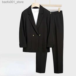 Men's Suits Blazers 2023 New Casual Set Mens Loose Set Korean Edition Handsome Spring and Autumn Mini Set Mens Slim Fit Set Q240603
