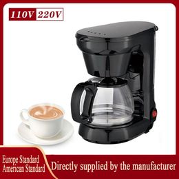 Home American Semi-Automatic Philtre Coffee Machine Glass Teapot Drip Coffee Pot 110W/220W 240528