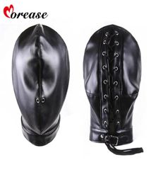 Morease Mask Sexy Bondage Fetish Full Cover Sex Toy For Woman Male Couple Leather Hood BDSM Erotic Toys Sexo Adult Games Y181007029524754