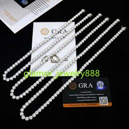 Xingyue 6mm men women jewelry 925 sterling silver gra vvs diamond mossanite moissanite tennis necklace chain with certificate
