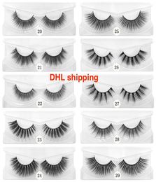 Whole 10 styles Eyelashes 3d Mink Lashes Natural Mink fake Eyelashes Makeup False lashes 80 pairs DHL2494126