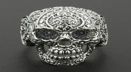 Solid 925 Sterling Silver Skull Ring Mens Biker Rock Punk Style US Size 8 to 125702590