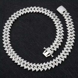 Pass Diamond Tester GRA Hip Hop Style S925 Silver Iced Out Bling Spiked Thorns 12mm VVS Moissanite Cuban Link Chain For Men