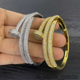 Luxury high quality cartert bangle bracelets Jewellery Korean engraved 18K gold titanium steel nail inlaid diamond classic bracelet