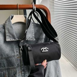 Shoulder Bags New style small bag summer nylon crossbody fashionable sports and leisure cylindrical version famous shoulder womens H240603