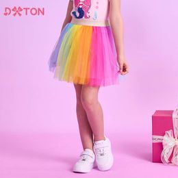 DXTON Princess Tutu Skirts For Colorful Mesh Patchwork Children Mini Kids Ballet Dancing Skirt Girls Party Costumes L2405