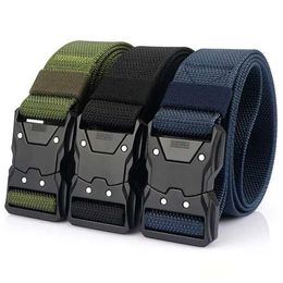 Belts Mens Belt Army Alloy Buckle Outdoor Hunting Multi Function Tactical Belt Combat Marine Corps Canvas Nylon Belt Women Sport Belt