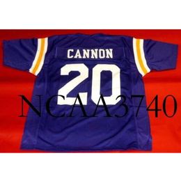 N374 Custom Men Youth women Vintage #20 BILLY CANNON CUSTOM STATE TIGER Football Jersey size s-4XL or custom any name or number jersey