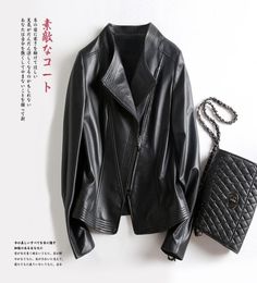 Nerazzurri High quality black short faux leather biker jacket women long sleeve women fashion plus size coats women 3xl7xl 2010307795861