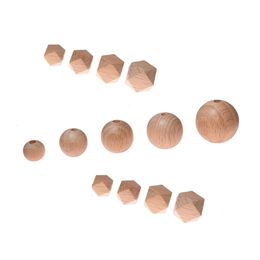 100 pieces of large-sized round hexagonal beech wood baby teeth beads chewable baby teeth pacifier bracelets necklaces jewelry making 240514