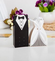 100 Pieces Creative Bride and Groom Candy Box For Wedding Sweet Bag Wedding Favours Gift For Guest3109310