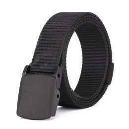 Belts Metal Free Nylon Belt MENS Tactical Woven Plastic Buckle Belt Outdoor Versatile Perforated Canvas Nylon Belt