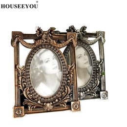 French Classic Picture Frame Home Decoration European Baroque Court 6-inch Po Case Wine Cabinet Bookshelf Desktop Decoration 240528