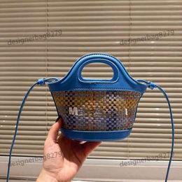 Summer Beach Mini Tote Bag Designer Womens Bag Clutch Handbags Cute Fashion Letter Print Split Straw Crossbody Shoulder Bags Bucket Purse