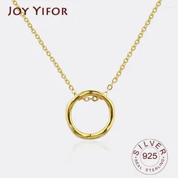 Pendants 925 Sterling Silver Necklace Ladies Elegant Chain Fashion Circle Shape Jewellery Round